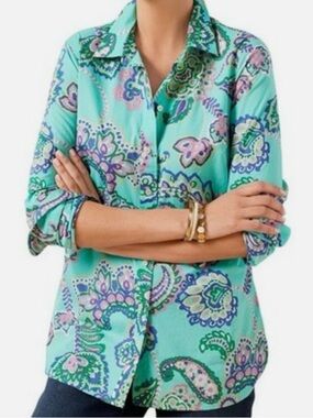 Talbots XL Classic Cotton Button Up Top Blouse